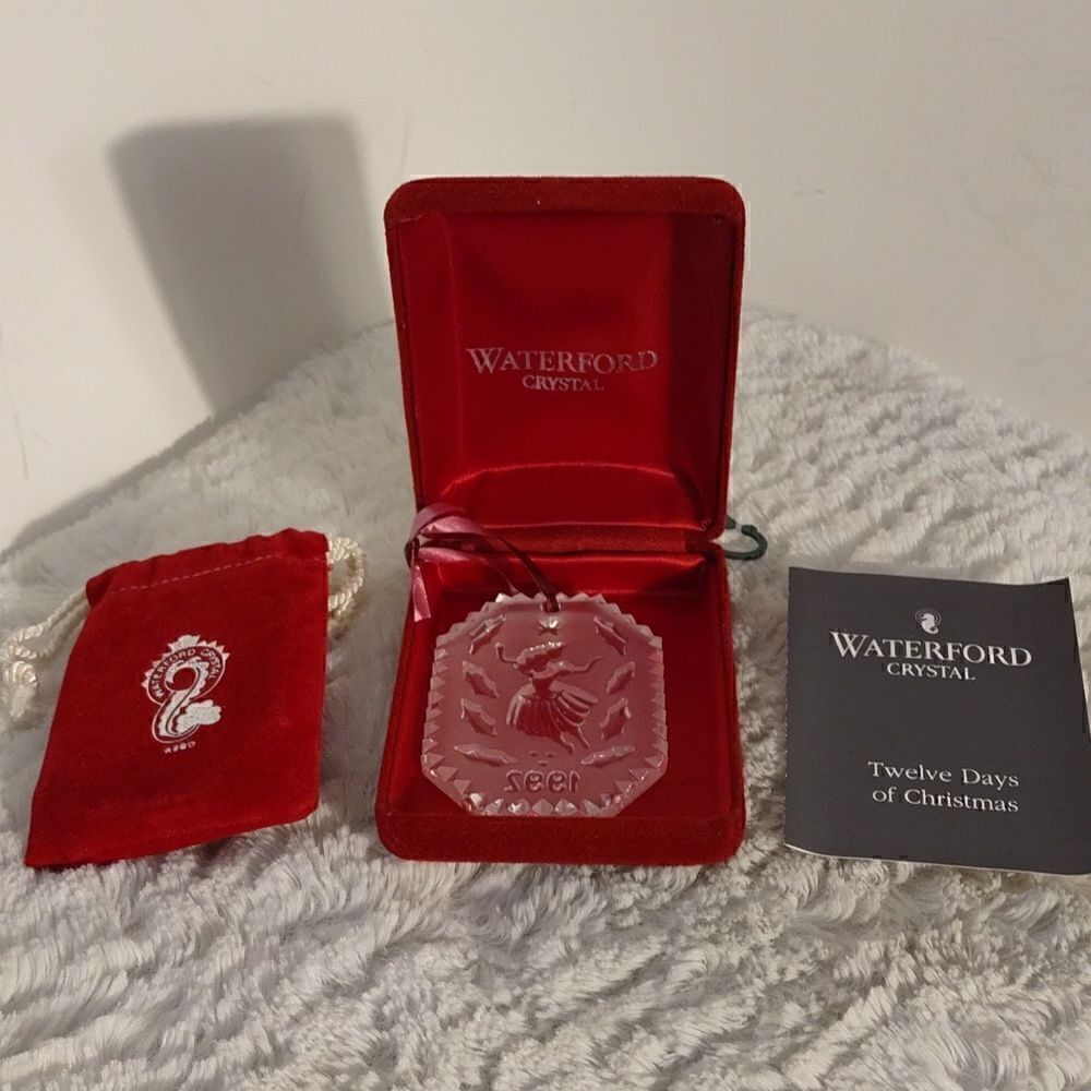 Vtg Waterford Crystal 12 Days of Christmas "9 Ladies Dancing" Crystal Ornament